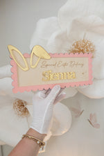 Load image into Gallery viewer, Easter Bunny Custom Name Crate Plaque
