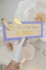 Load image into Gallery viewer, Easter Bunny Custom Name Crate Plaque
