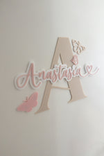 Load image into Gallery viewer, Personalised Bedroom Door Sign Initial &amp; Name
