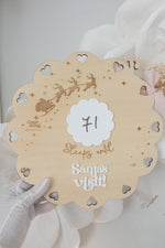 Load image into Gallery viewer, Girls Dear Santa Board Scalloped hearts &amp; Christmas Count down reversible back
