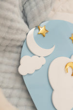 Load image into Gallery viewer, Blue Milestone 12 Month Set Clouds Moon Stars Boys
