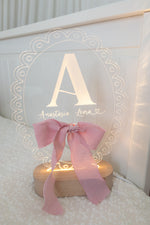 Load image into Gallery viewer, Bow initial name LED night light
