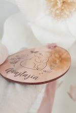 Load image into Gallery viewer, Easter Bunny Butterfly Garden Illustration Rose Gold Mirrored Easter Egg Tag personalised
