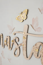 Load image into Gallery viewer, Large Personalised Bedroom Wall Floral Name Sign
