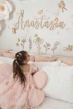 Load image into Gallery viewer, Large Personalised Bedroom Wall Floral Name Sign
