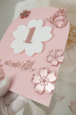 Load image into Gallery viewer, Cherry Blossom Milestone 12 Month Set - Pink Rose Gold Girls
