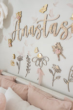 Load image into Gallery viewer, Daisy Floral Garden Wood Wall Decor Set Girls Bedroom
