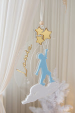 Load image into Gallery viewer, Boy on the moon Christmas Tree Ornament
