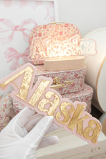 Load image into Gallery viewer, Bundle SET Garden Floral Personalised Name Night Light &amp; Door Sign
