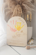 Load image into Gallery viewer, Mother’s Day Nanna Handprints Arch Plaque Stand Wood
