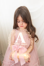 Load image into Gallery viewer, Bow initial name LED night light
