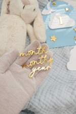 Load image into Gallery viewer, Blue Milestone 12 Month Set Clouds Moon Stars Boys
