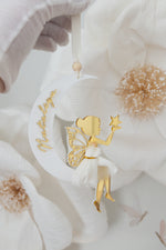 Load image into Gallery viewer, Fairy on the moon Christmas Tree Ornament
