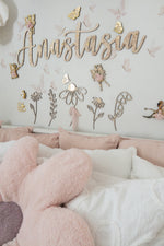 Load image into Gallery viewer, Daisy Floral Garden Wood Wall Decor Set Girls Bedroom
