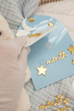 Load image into Gallery viewer, Blue Milestone 12 Month Set Clouds Moon Stars Boys
