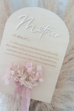 Load image into Gallery viewer, Mother Arch Plaque Wood with Preserved Flowers
