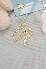 Load image into Gallery viewer, Blue Milestone 12 Month Set Clouds Moon Stars Boys
