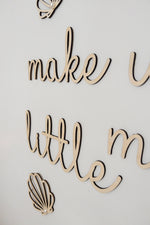 Load image into Gallery viewer, Make Waves little Mermaid Quote Wall Wood Decor with Shell Clamps
