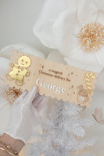 Load image into Gallery viewer, Boy Gingerbread man Christmas Crate Box Wood Plaque

