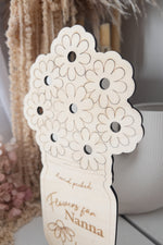 Load image into Gallery viewer, Mamma Mum Nanna Small Flower insert stand Vase Wood - NO FLOWERS INCLUDED
