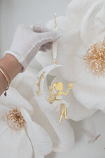 Load image into Gallery viewer, Fairy on the moon Christmas Tree Ornament

