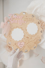 Load image into Gallery viewer, Girls Dear Santa Board Scalloped hearts &amp; Christmas Count down reversible back

