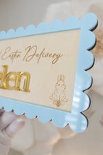 Load image into Gallery viewer, Easter Bunny Custom Name Crate Plaque
