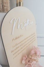 Load image into Gallery viewer, Mother Arch Plaque Wood with Preserved Flowers
