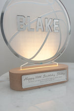 Load image into Gallery viewer, Basket ball LED Night light Boys Girls Kids Personalised Sports
