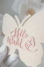 Load image into Gallery viewer, Butterfly Baby Announcement sign
