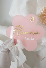 Load image into Gallery viewer, Baby Girl Floral Name plaque announcement
