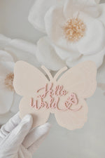 Load image into Gallery viewer, Butterfly Baby Announcement sign
