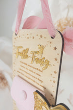 Load image into Gallery viewer, Personalised Tooth Fairy hanging door sign WOOD
