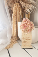 Load image into Gallery viewer, Mamma Mum Nanna Small Flower insert stand Vase Wood - NO FLOWERS INCLUDED

