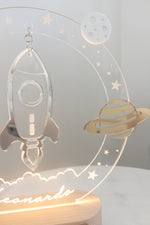 Load image into Gallery viewer, Space Rocket Stars planets LED Night light
