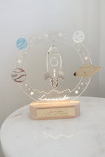 Load image into Gallery viewer, Space Rocket Stars planets LED Night light
