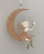 Load image into Gallery viewer, Fairy Moon hanging Ornament
